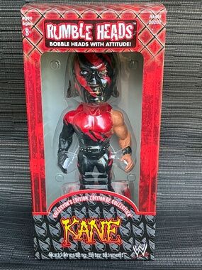 WWE Rumble Heads Kane Bobblehead Collector's Edition Figure 2002 New In Box